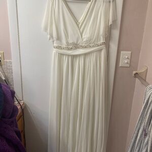 Torrid mesh flutter sleeve wedding dress